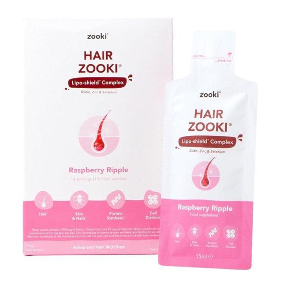 Zooki Liposomal Hair Raspberry Ripple Sachets 14 Sachets