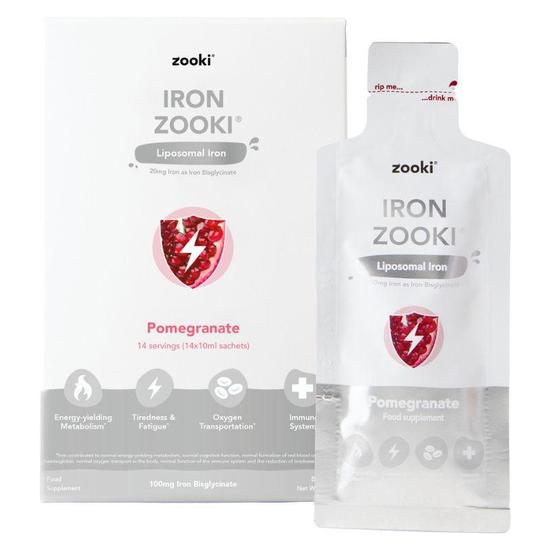 Zooki Liposomal Iron Pomegranate Sachets 14 Sachets