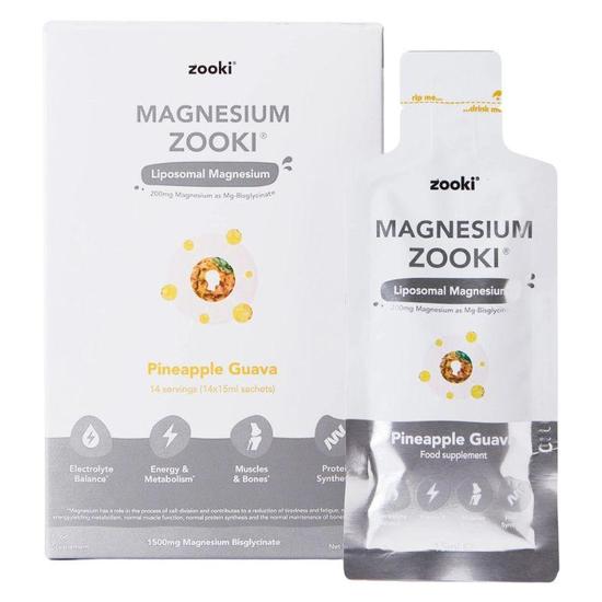 Zooki Liposomal Magnesium Pineapple Guava Sachets 14 Sachets