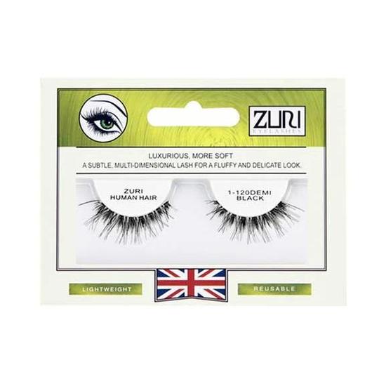 Zuri Eyelashes Human Hair Eyelashes 1 120DEMI Black