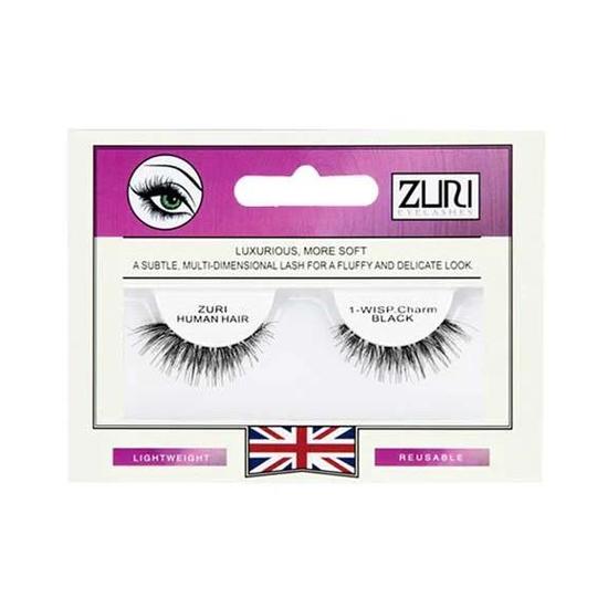 Zuri Eyelashes Human Hair Eyelashes 1 WISP Charm Black