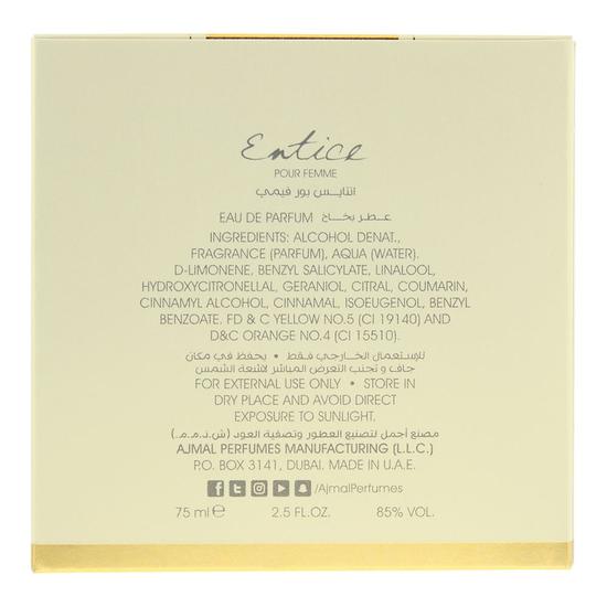 Ajmal Entice Pour Femme Eau De Parfum 75ml
