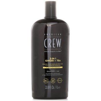 American Crew 3-in-1 Ginger + Tea Shampoo, Conditioner & Body Wash 250ml