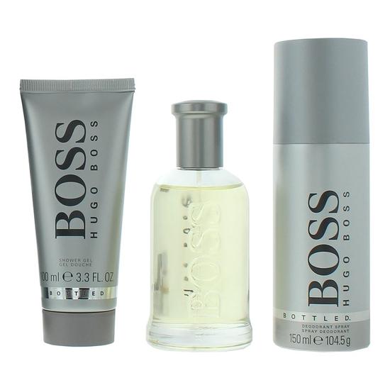 Boss Bottled Gift Set 100ml Eau De Toilette + 100ml Shower Gel + 150ml Deodorant Spray