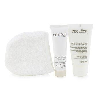 Decléor Infinite First Hydration Neroli Bigarade Gift Set: Aroma Cleanse Cleansing Mousse+ Hydra Floral Light Cream+ Cleansing Glove 3pcs