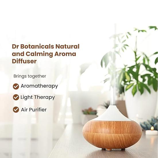 Dr Botanicals Natural & Calming Wooden Aroma Digital Diffuser Clear Top