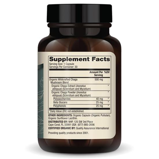 Dr. Mercola Organic Chaga Mushroom Capsules 30 Capsules