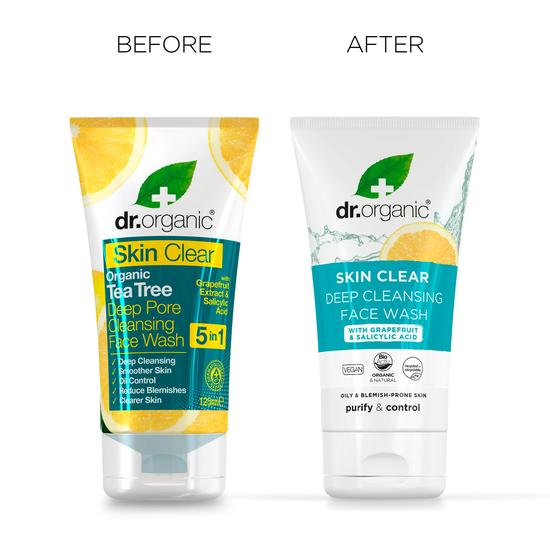 Dr. Organic Skin Clear Organic Tea Tree Deep Pore Cleansing Face Wash 125ml