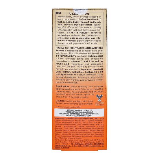 Eveline Bio Vitamin C Sensation 3 In 1 Anti Wrinkle Serum 18ml