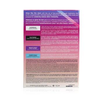 GLAMGLOW Instant Celebrity Skin Masking Set: 1x Supermud Clearing Treatment 15g/0.5oz + 1x Youthmud Glow Stimulating Treatment 15g/0.5oz + 1x Thristymud Hydrating Treatment 10g/0.35 + 1x Gravitymud Firming Treatment- 10g/0.35 4pcs