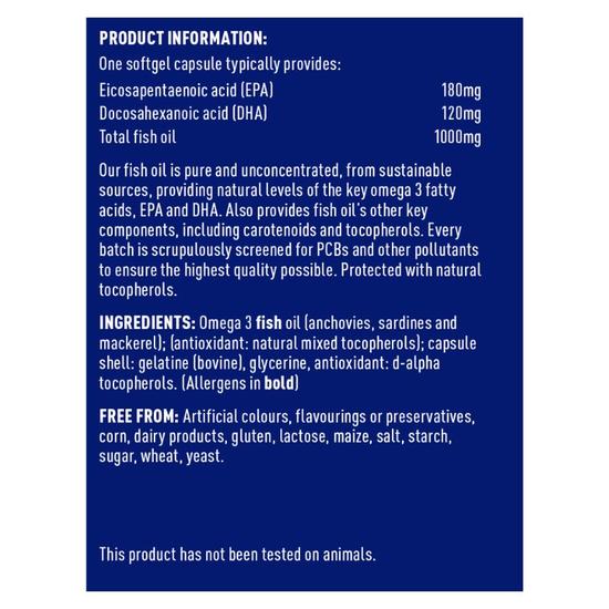 Higher Nature Omega-3 Fish Oil Capsules 90 Capsules