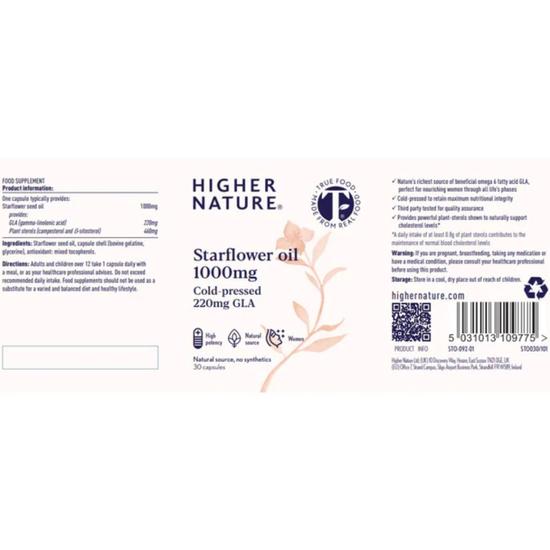 Higher Nature Starflower Oil 1000mg Capsules 30 Capsules