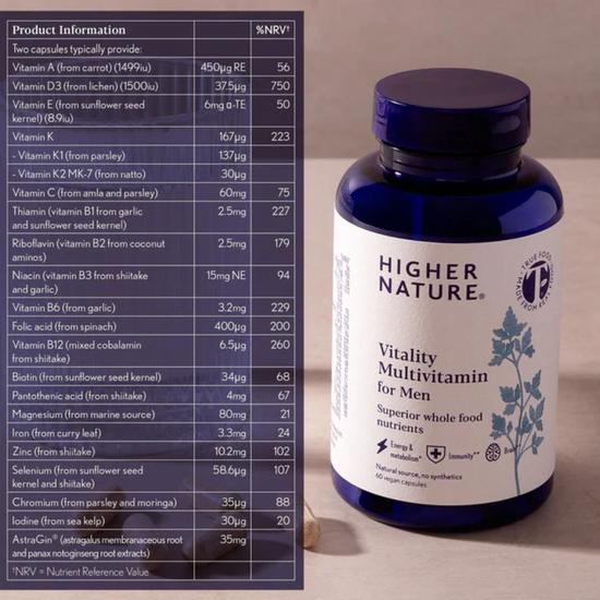Higher Nature True Food Vitality Multivitamin For Men Capsules 60 Capsules