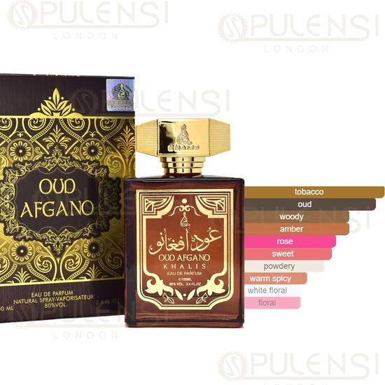 Khalis Oud Afgano Eau De Parfum By Khalis Oud, Tobacco Scent, Musk, Sandalwood & Jasmine 100ml