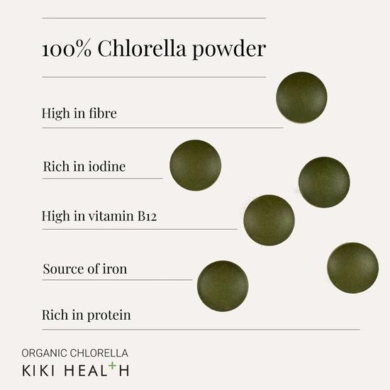 KIKI Health Organic Chlorella Tablets 200 Capsules