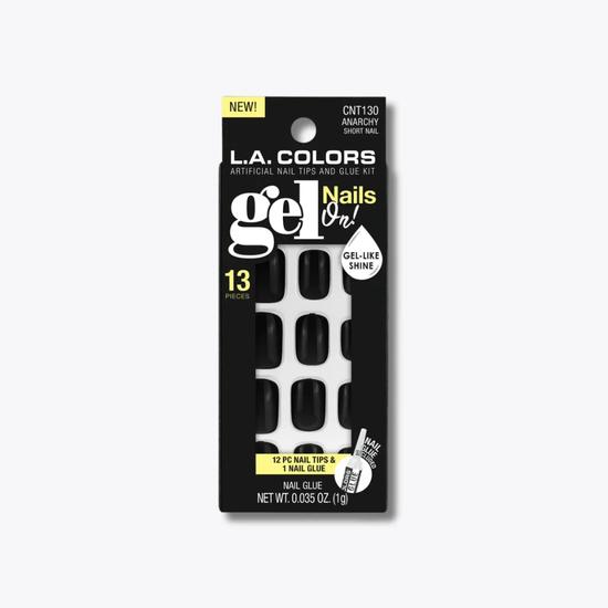 L.A. Girl LA Colours Gel On False NAIL Tips & Glue Kit Anarchy