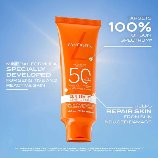 Lancaster Sun Beauty Sensitive Skin Mineral Face Cream SPF 50 50g