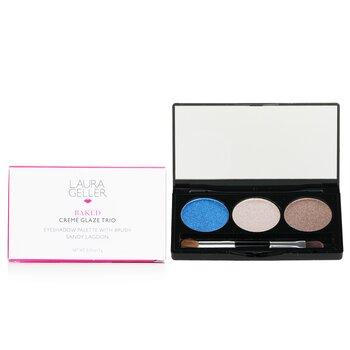 Laura Geller Baked Cream Glaze Trio Eyshadow Palette With Brush Sandy Lagoon
