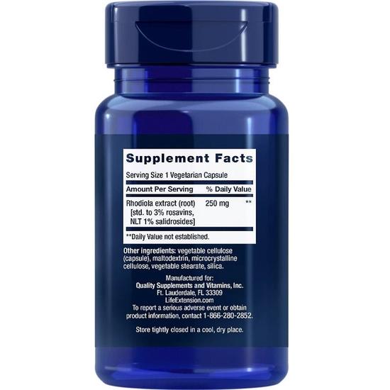 Life Extension Rhodiola Extract 250mg Vegicaps 60 Vegicaps