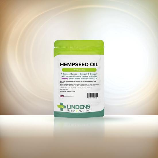 Lindens Hempseed Oil 1000mg Capsules 100 Capsules