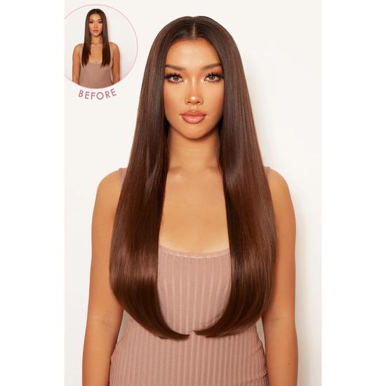 LullaBellz Thick 24" 1 Piece Straight Clip In Hair Extensions Caramel Blonde