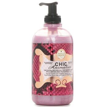 Nesti Dante Chic Animalier Hand & Face Liquid Soap With Vegetal Collagen & Ginseng Wild Orchid, Red Tea Leaves & Tiare 500ml