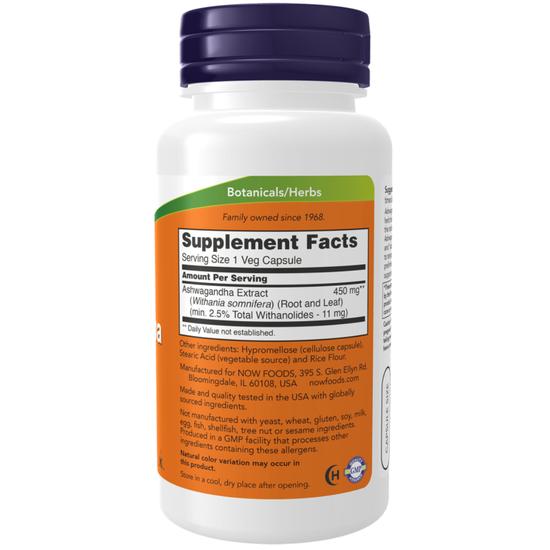 NOW Foods Ashwagandha Extract 450mg Capsules 180 Capsules