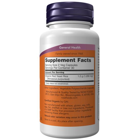 NOW Foods Red Yeast Rice 600mg Capsules 120 Capsules