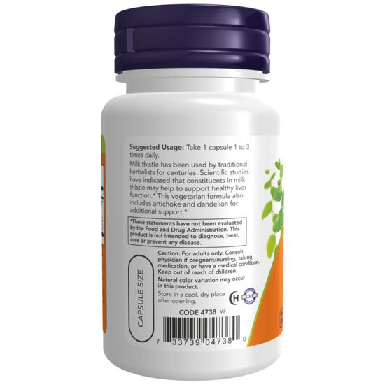 NOW Foods Silymarin With Artichoke & Dandelion 300mg Capsules 50 Capsules