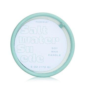 Paddywax Colour Block Ceramic Candle Saltwater Suede 170g
