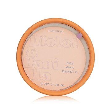 Paddywax Colour Block Ceramic Candle Violet & Vanilla 170g