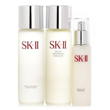 SK-II Pitera Deluxe Hydrating 3-Pieces Set: Facial Treatment Essence 230ml + Facial Lift Emulsion 100g + Facial Treatment Clear Lotion 230ml 3pcs