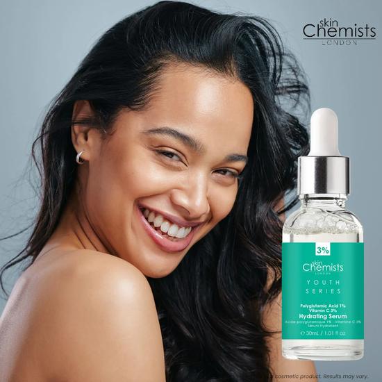 skinChemists Hydrating Serum Polyglutamic Acid 1%, Vitamin C 3% 30ml