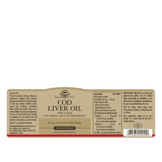 Solgar Cod Liver Oil Softgels | Sales & Offers