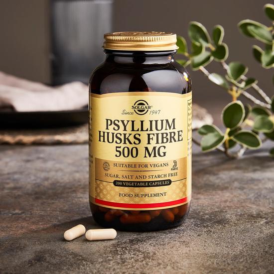 Solgar Psyllium Husks Fibre 500mg Vegetable Capsules x 200