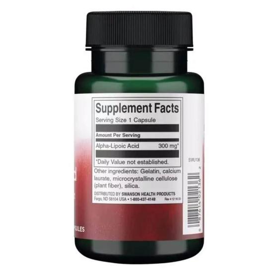 Swanson Alpha Lipoic Acid 300mg Capsules 60 Capsules