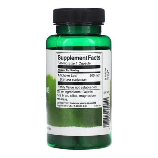 Swanson Artichoke Leaves 500mg Capsules 60 Capsules