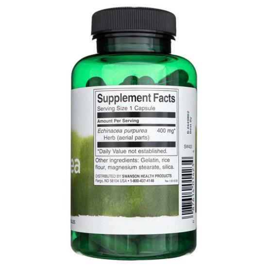 Swanson Echinacea 400mg Capsules 100 Capsules