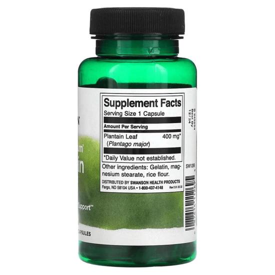Swanson Full Spectrum Plantain Leaf 400mg Capsules 60 Capsules