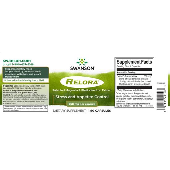 Swanson Relora 250mg Capsules 90 Capsules