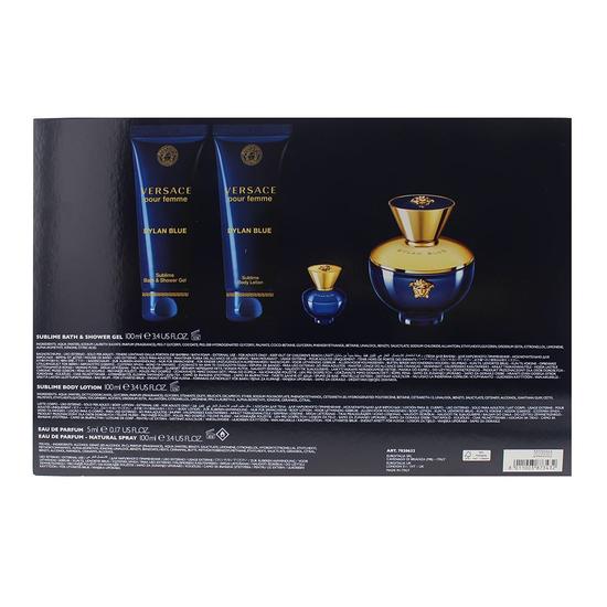 Versace Dylan Blue Pour Femme Eau De Parfum Shower Gel Body Lotion GiftSet 100ml