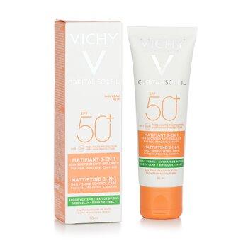 Vichy Capital Soleil Mattifying 3-In-1 Daily Shine Control Care SPF 50 Protects, Absorbs, Controls 50ml