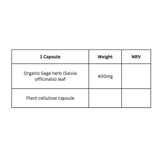 Viridian Organic Sage 400mg Capsules 90 Capsules