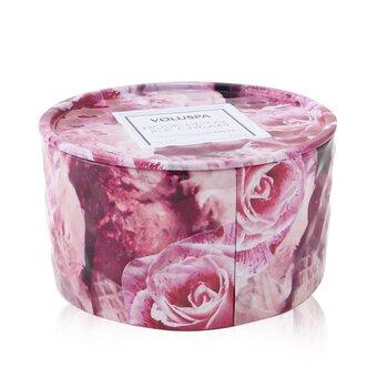 VOLUSPA 2 Wick Tin Candle Rose Petal Ice Cream 170g
