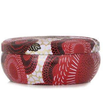 VOLUSPA 3 Wick Decorative Tin Candle Spiced Goji Tarocco Orange 340g