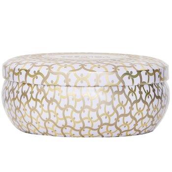 VOLUSPA 3 Wick Decorative Tin Candle Suede Blanc 340g
