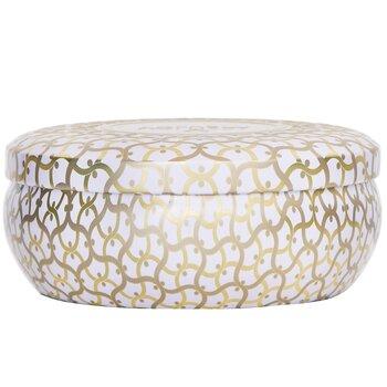 VOLUSPA 3 Wick Decorative Tin Candle Suede Blanc 340g