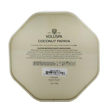 VOLUSPA 3 Wick Octagon Tin Candle Coconut Papaya 340g