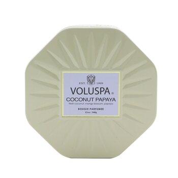 VOLUSPA 3 Wick Octagon Tin Candle Coconut Papaya 340g