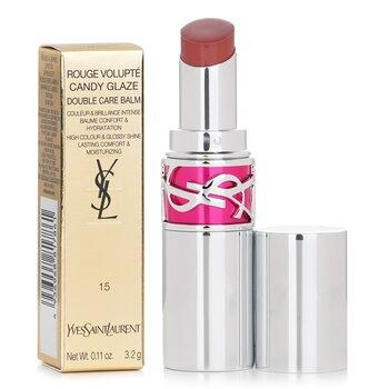 Yves Saint Laurent Rouge Volupte Candy Glaze Double Care Balm 15 Showcasing Nude
